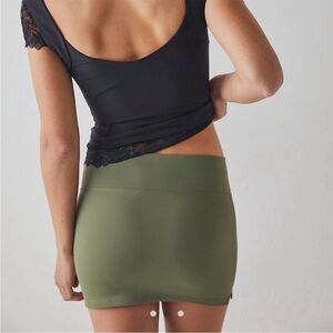 Free People Green Micro Mini Half Slip Skirt